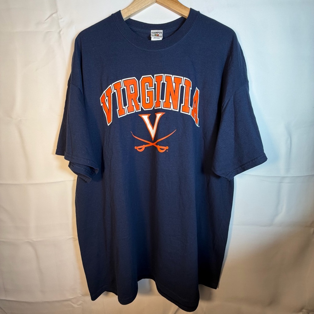 UVA University Virginia Cavaliers Men’s Navy T-Shirt 2XL Campus Colors NCAA